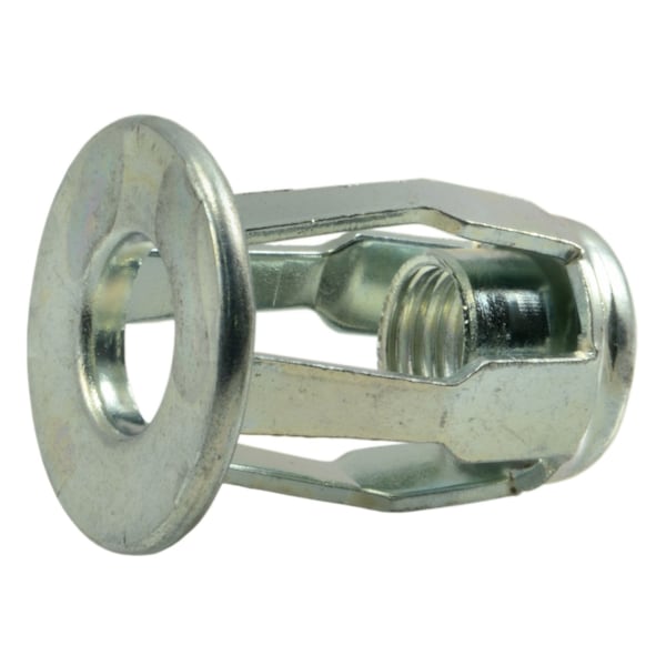 Rivet Nut, 18mm L, M6-1.0 Thread Size, Steel, Zinc Plated, 8 PK